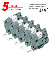 Label Orison 5PK Compatible with Brother P-Touch Label Tape Laminated P touch TZ TZe Tapes 18mm TZ241 TZ-241 TZe241 TZe-241 (3/4 Inch x 26.2 Feet)