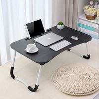 Jinjin Foldable Portable Computer Desk, Multifunction Laptop Desk Lazy Laptop Table. (Black)