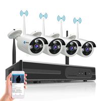 WiFi Security Camera System Wireless,720P HD 1.0MP CCTV NVR Surveillance System, Night Vision, Weatherproof, Motion Detection, Remote Monitoring,No Hard Drive
