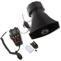 GTP 100W 7 Tone Car Truck Siren Emergency Sounds Electric Horn with Mic PA Microphone Speaker System Amplifier - Hooter/Blaring Police/Ringing Fire Alarm/Ambulance/Siren/Traffic Sound