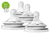 Philips Avent Natural Baby Bottle Nipple, Slow Flow Nipple 1M+, 4pk, SCF652/43