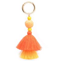 Colorful Boho Pom Pom Tassel Bag Charm Key Chain (K style)