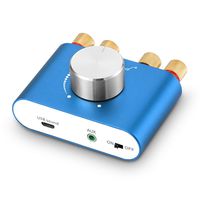 Nobsound Mini 50W x 2 Bluetooth Power Amplifier; 2.0 Channel Stereo Hi-Fi Digital Amp; Wireless Audio Receiver; PC Sound Card for Home Speakers with Power Supply Upgrade Version (Blue)