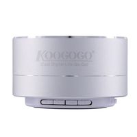 KOOGOGO A10 Stereo Wireless Bluetooth Speaker Smart Mini Portable MP3 Player Mate with Metal Case, Built-in MIC, Bluetooth/LINE-in(aux)/TF(Micro SD Card),Support Smartphone,Computers (Silver)