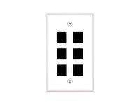 Networx 6 Port Keystone Faceplate - Single Gang - White