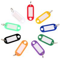 Uniclife 40 Pack Tough Plastic Key Tags with Split Ring Label Window, Assorted Colors