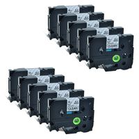 GREENCYCLE Replacement Label Tape Compatible for Brother Tz-141 Tz141 Tze141 Black On Clear 18mm Label Maker Pack of 10