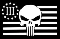 UR Impressions MWht American Flag 3 Percenter Punisher Decal Vinyl Sticker Graphics Car Truck SUV Van Wall Window Laptop|Matte White|7.4 X 4.5 Inch|URI175-MW