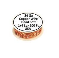 24 Ga Solid Bare Round Copper Wire (1/4 Lb. - 198 Ft.) Spool