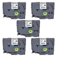 Replace TZe 231 P Touch Label Tape, Black on White TZe Tape 12mm 0.47 Laminated Tze231 Label Tape Compatible with P-Touch PT-D210 PT-D200 PT-1750 PT-1880 PT-H100 PT-P700 PT-D600 (26.2ft), 5-Pack