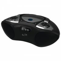 iLive Wireless Bluetooth Boombox with CD Player & FM Radio, Features Built-in Bluetooth Stereo Speakers, Digital Controls and 3.5mm Audio Input, LCD Display and AC Power