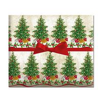 Classic Christmas Tree Jumbo Rolled Gift Wrap - 1 Giant Roll, 23 Inches Wide by 35 feet Long, Heavyweight, Tear-Resistant, Holiday Wrapping Paper