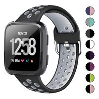 XIMU Sport Bands Compatible with Fitbit Versa/Versa 2 / Versa Lite, Soft Silicone Waterproof Breathable Sport Watch Strap Replacement Wristband Accessories Women Man for Versa Smart Watch