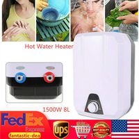 SD&ZC Electric Water Heater Kitchen Household Electrical 8L Huge-Tank Hot Water for Kitchen Washing Faucet 1500W 110V, IPX4 Water-Proof Level