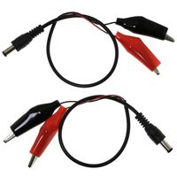 RuiLing 2-Pack DC 5.5x2.1mm Power Plug Male Adapter Connector to 30cm Double Crocodile Alligator Clip Cable