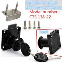 Drawer Lock Letter Box Lock Desktop Lock Door Lock, Model CT-138-22, (Opening Diameter 0.75 inch / 19MM) for Door Panels with a Thickness of 17 mm-22 mm. 1pcs [Black]