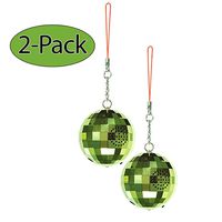 Ivation Christmas Ornament Speaker - Wireless Bluetooth Holiday Speaker w/Hanging Hook, USB Charging Cable & 3.5mm Auxiliary Cable - Available in Red or Green (Green 2 Pack)