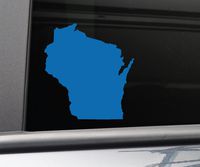 Nashville Decals Wisconsin Vinyl Decal Laptop Car Truck Bumper Window Sticker, 5.5" x 5.25", Blue