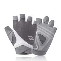 Feefine Cycling Gloves, Fingerless Gloves Breathable Half Finger Mountain Bike Gloves Shockproof Foam Padded Outdoor Sports Gloves, Biking Gloves for Boys Men Women (Gray, L)