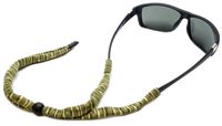 Chums Original Cotton Standard End Eyewear Retainer Colors, Green Tan Stripe