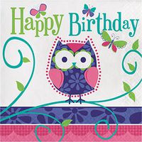 Owl Pal Birthday Birthday Napkins, 48 ct