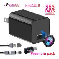 Spy Camera - HD 1080P Hidden Camera Usb Wall Charger - Premium Pack - USB Hidden Cameras - Best Mini Spy Camera Charger Wireless Video Recorder Home Security System - Motion Detector Nanny Camera