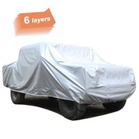 SEAZEN Car Cover 6 Layers, Waterproof Truck Car Cover with Zipper Door, Snowproof/UV Protection/Windproof, Universal Car Covers Breathable Fabric with Cotton (Length Up to 246'')