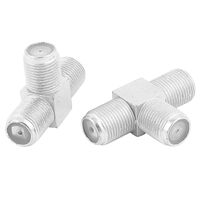 uxcell a16031800ux0584 2 Pcs F Type Female to Female T-Shaped 3 Way Splitter RF TV Adapter Pack of 2