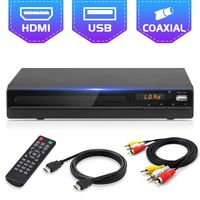 Jinhoo DVD Player for TV, All Region Free DVD CD Recorded Discs Player with HDMI & AV Output (HDMI & AV Cable Included), HD1080P Supported, Built-in PAL/ NTSC, Coaxial Port, USB Input, Remote Control