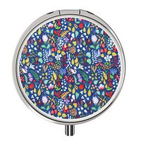 Pill Cases Metal,Custom Round Medecine Case Medecine Bottle Mini Travel Pill Vitamin Decorative Box Case Holder