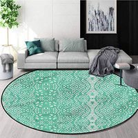 RUGSMAT Mint Super Soft Circle Rugs for Girls,Retro Lace Pattern Bedroom Home Shaggy Carpet Round-55