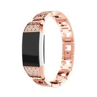 GBSELL Fashion Sport Stainless Steel Watch Band Wrist Strap for Fitbit Charge 2 (Rose Gold)