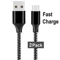 Charger Cable for Samsung Galaxy S9 / S8 / S10 Plus/Note 8 / Note 9, LG G5 / G6 / G7, USB Type C Cable 10FT Fast Charging 2 Pack 10 Feet USB C Charger Cable Long USB C Charge Cord (Black & White)