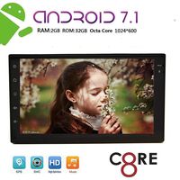 Android 7.1 Universal Double Din 7 Inch Capacitive Touch Screen Car Stereo Octa-Core RAM 2GB+ROM 32GB AM/FM Radio with Bluetooth GPS Navigation Support WiFi Mirror Link AUX USB SD up to 64GB Colorful
