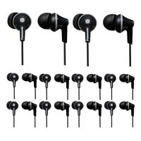 Panasonic RP-HJE125-K ErgoFit in-Ear Earbud Headphones (Black) - 10 Pack (10 Items)