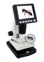 Mustcam Stand-Alone Desktop 3.5-inches LCD Digital Microscope with 1200x Magnification, 5M Resolution and Measurement, Micro-SD storage