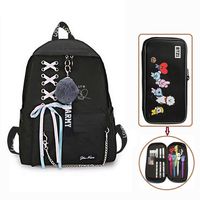 Hosston Kpop BTS Newest Printing Backpack, Bangtan Boys School Backpack College Bag with 1 Pcs Large Capacity Pencil Case Nice Gift for Kids Children Teenagers and BTS Fans(Style 17)