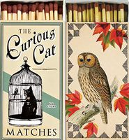 Decorative Match Boxes - Curious Cat and Autumn Owl | Set of 2 Large Designer Match Boxes