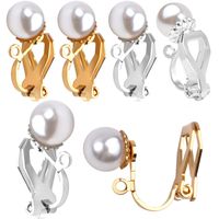 Clip-on Earrings Converter, 12pcs Imitation Pearls Non-pierced Women Earring Component Earring Findings for Earring Making, Sliver and Gold