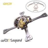 Crazepony GEPRC GEP-LX5 X 230 Carbon Fiber FPV Frame with Output 5v 3A and 12V 0.5A BEC PDB for Racing Drone QAV-X210 QAV-X250 (GEP-LX5 X220(Gold))