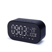 LED alarm Clock Radio for Bedroom, Digital Clock Can Be Used as Wireless Bluetooth Speakers, Charged by USB,Showing Time,Power and Temperature on LED Screen (back)