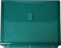 Filexec Poly Envelope, Letter, Side-Load, Hook & Loop Fastener, 3-Hole Punched, Green (Pack of 12) (50088-17225)