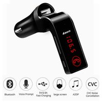 Bluetooth FM Transmitter for car,TIANSHILI handsfree bluetooth receiver Car Kit with Mic/TF Card/USB Drive/AUX Play for iPhone,iPad and Other Android Phones-Black