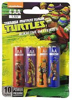 AMAV Toys Teenage Mutant Ninja Turtles AA Alkaline Batteries (4 Piece), Multi Color