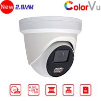 4MP ColorVu Full Time Color Night Vision Video PoE Outdoor Dome Network Camera, OEM DS-2CD2347G1-LU 2.8mm Fixed Lens Security Camera with Micro SD Card Slot, Built-in mic, H.265+, Waterproof