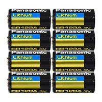 Panasonic CR123A 3V Long Lasting Lithium Batteries - Clam Shell 8 Pack