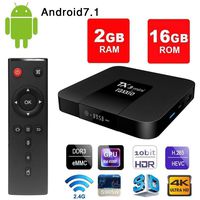 Android TV Box, Raxxio TX3 Mini Smart TV Android Box 7.1 Update 2GB RAM 16GB ROM Amlogic S905W Quad Core 64 Bits H.264 4K UHD Output for fast 4K 1080P viewing of Netflix, Youtube and More Apps