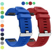 CharmingElf Compatible with Garmin Fenix 5 Band 22mm Width Wacth Straps for Fenix 5/Fenix 5 Plus/Fenix 6/Fenix 6 Pro/Forerunner 935/Forerunner 945/Quatix 5/Approach S60 (P02 Red&Blue)