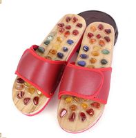 Oudan Foot Massage Slippers Women/Men Health Care Pebble Sandals Reflexology Feet Old Acupuncture Massager Shoes, Red, 40 (Color : Red, Size : 39)