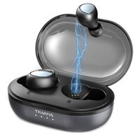 Bluetooth 5.0 Deep Bass True Wireless Earbuds Built-in Microphone, Tranya T3 Sports Wireless Headphones, 6-8 Hours Continuous Playtime,60 Hours Total Playtime with Charging Case,IPX5 Water Proof